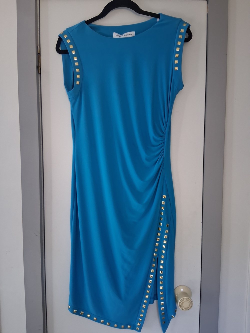 Turquoise Studded Sheath Dress